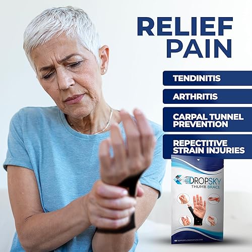 Miniatura 6 de DropSky 4 piezas Soportes de muñeca de gel suave e impermeable alivio del dolor túnel carpiano artritis pulgar se adapta a ambas manos ligero goma