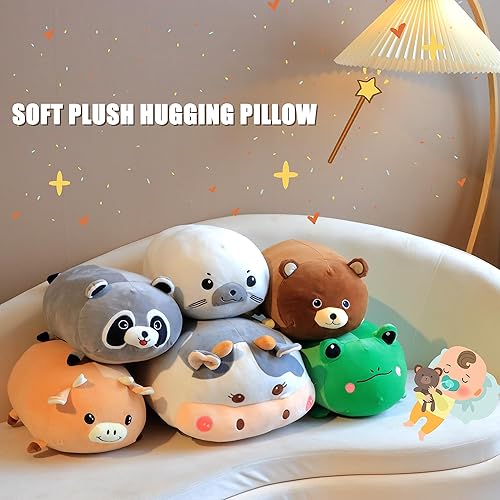 Miniatura 6 de Cuteoy Almohada de peluche de mapache de 17.7 pulgadas, suave y cómoda, almohada grande para el cuerpo, juguete de peluche para niñas y niños