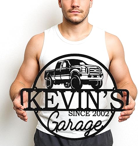 Miniatura 10 de Letrero de Metal Personalizado para Taller de Garaje Arte de Pared con Nombre de Herramienta Personalizado para Decoración de Taller Mecánico de