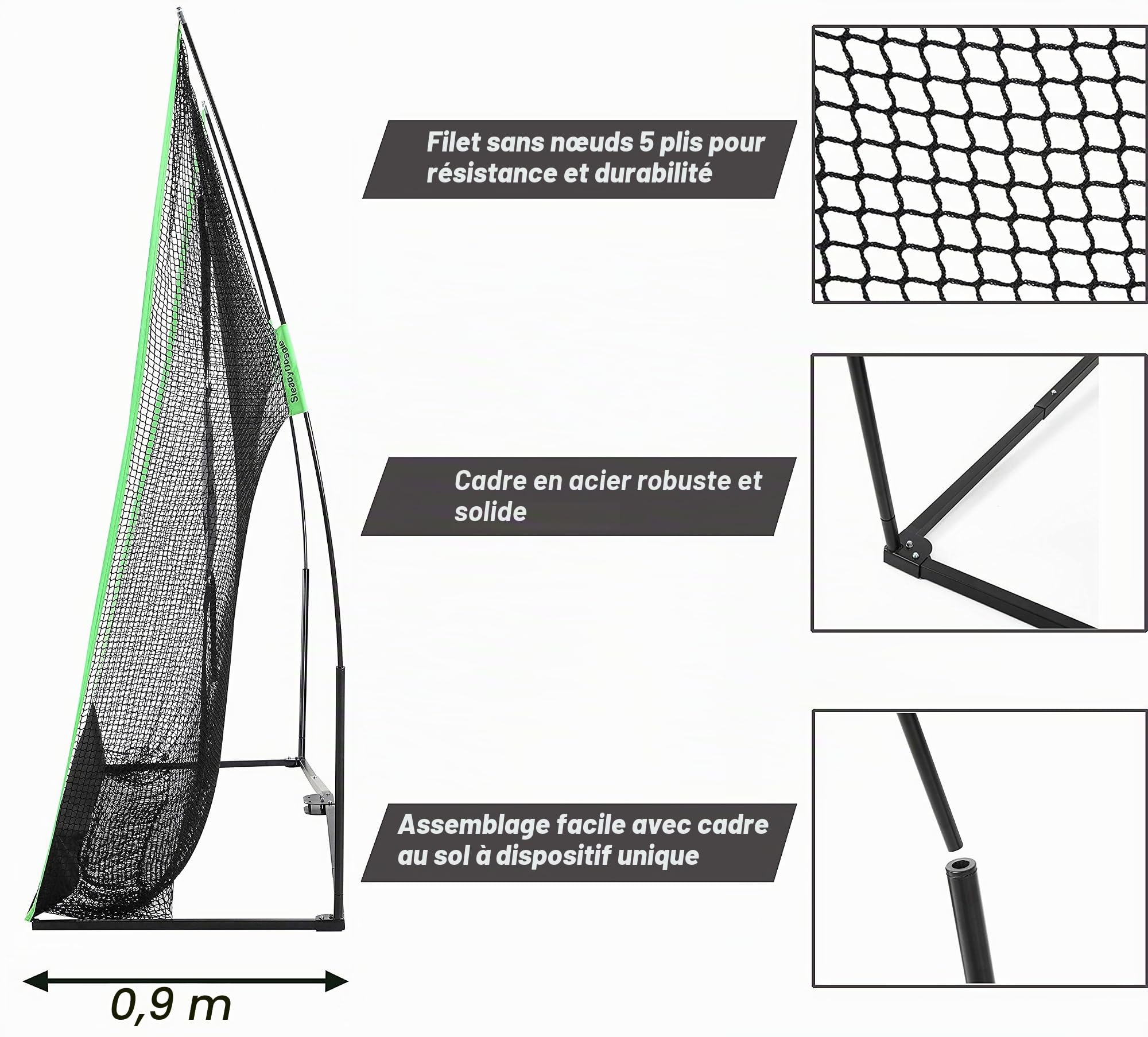 Filet de golf professionnel en attente de brevet, tapis de golf à double tour, cible d'écaillage et sac de transport – Le bon choix de filets de golf pour la conduite dans le jardin et les filets de golf
