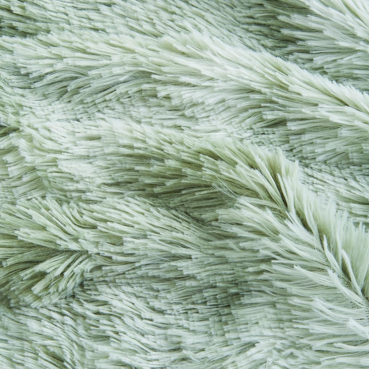 Sacebeleu Ropa de cama de invierno de 135 x 200 cm de felpa de pelo largo de franela mullida, funda nórdica de franela verde y blanco, ropa de cama de invierno degradado de color, cálida funda nórdica