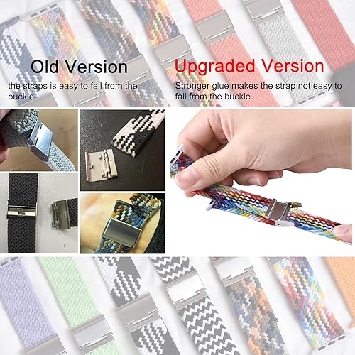 Miniatura 4 de Correa elástica de nailon trenzada Solo Loop compatible con Apple Watch UltraSE87654321 para hombres y mujeres, correa deportiva suave ajustable