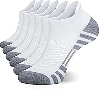 Airacker Cushioned Ankle Running Socks for Men & Women - Breathable Low Cut Tab Athletic Sports Socks, 6 Pairs Pack