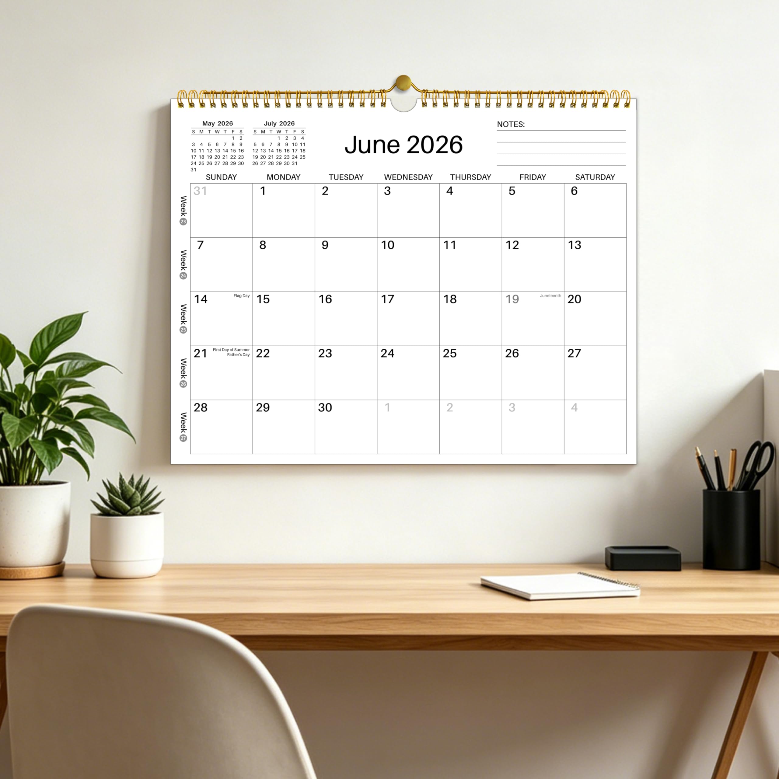 Wandkalender 2026-2027 weiß