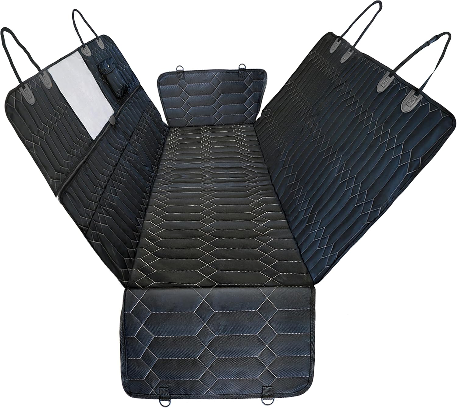 Magnelex Dog Car Seat Cover. 6-in-1 Dog Hammock for Cars, Trucks & SUVs. Seat Cover for Back Seat with Mesh Window. Waterproof and Nonslip Back Seat Pet Cover for Dogs, Large Size