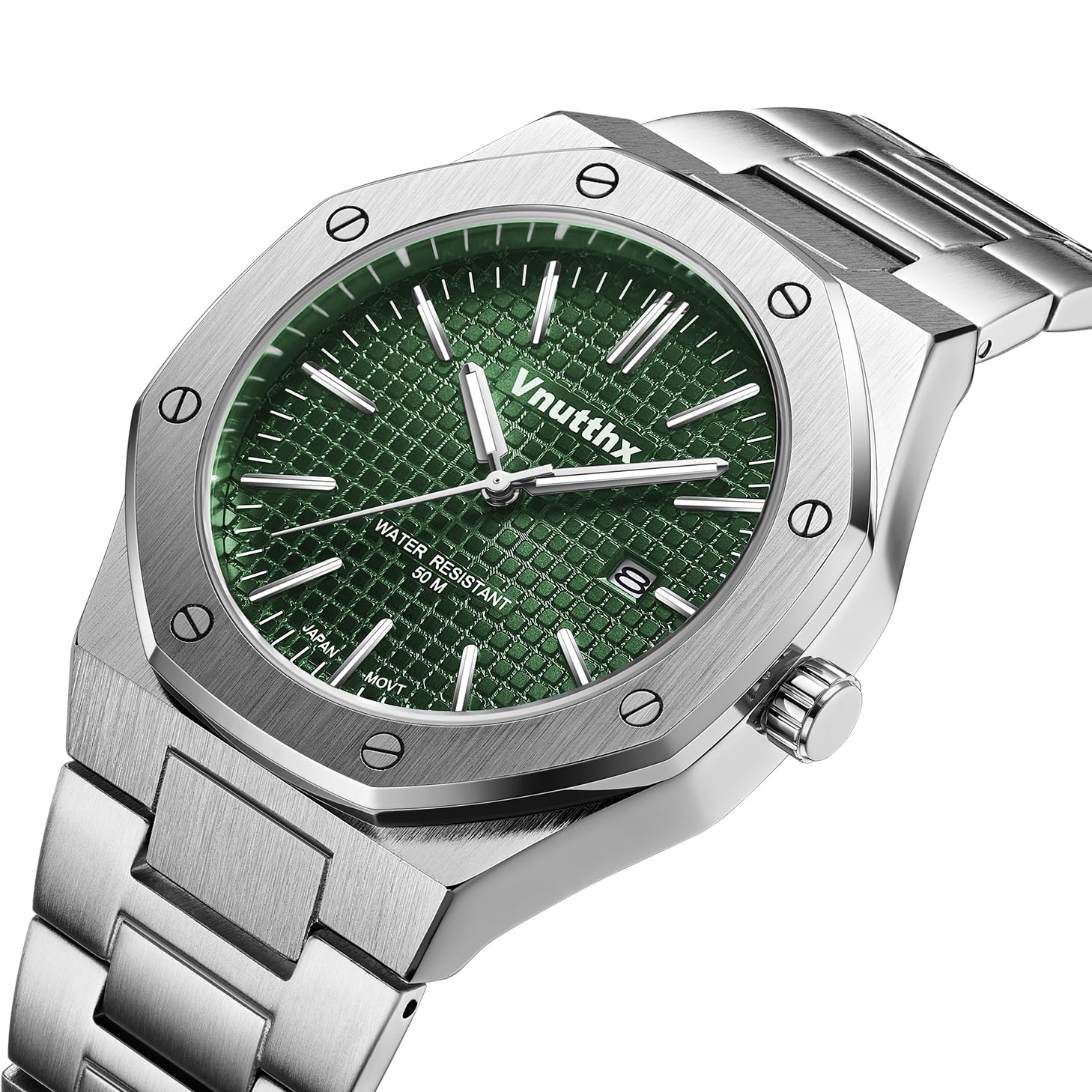 Orologio Uomo Elegante in Acciaio Inox - Orologi da Polso Impermeabile 5ATM con Movimento al Quarzo Giapponese, Quadrante Ottagonale Vintage