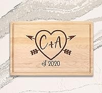 Vista 4 de Tabla de cortar grabada personalizada Mr Ms Tabla de cortar rectangular personalizada madera grabada
