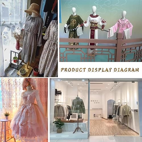 Miniatura 7 de TAOTAOOPK Torso de maniquí con soporte, altura ajustable de 47-72 pulgadas, base de madera maciza triangular de maniquí femenino (color madera,