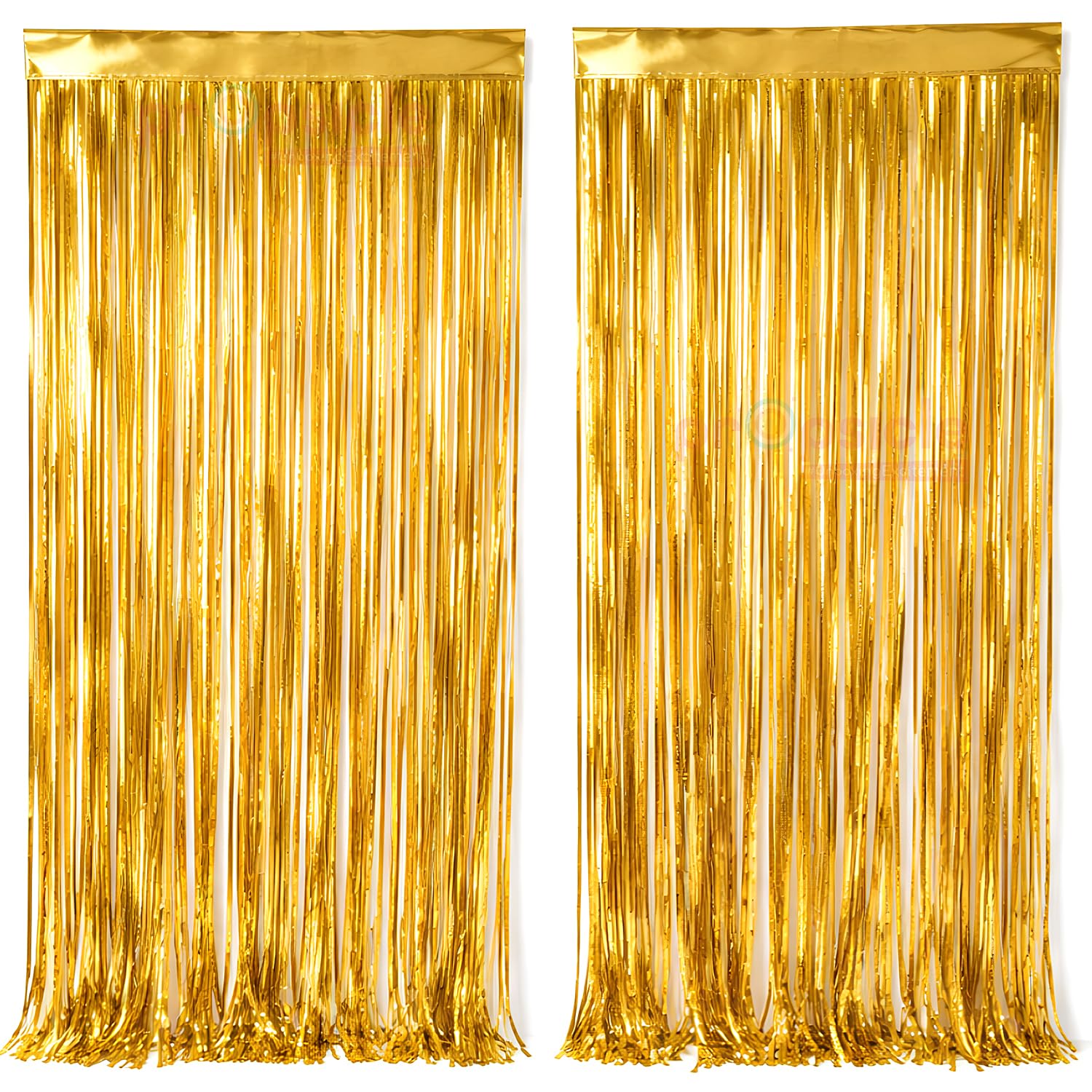 Propsicle 3ft x 6ft Golden Foil Fringe Curtains, Pack of 2 - Tinsel Backdrop for Birthday, Anniversary, Bachelorette, Baby Shower, Photo Booth & Stage Décor