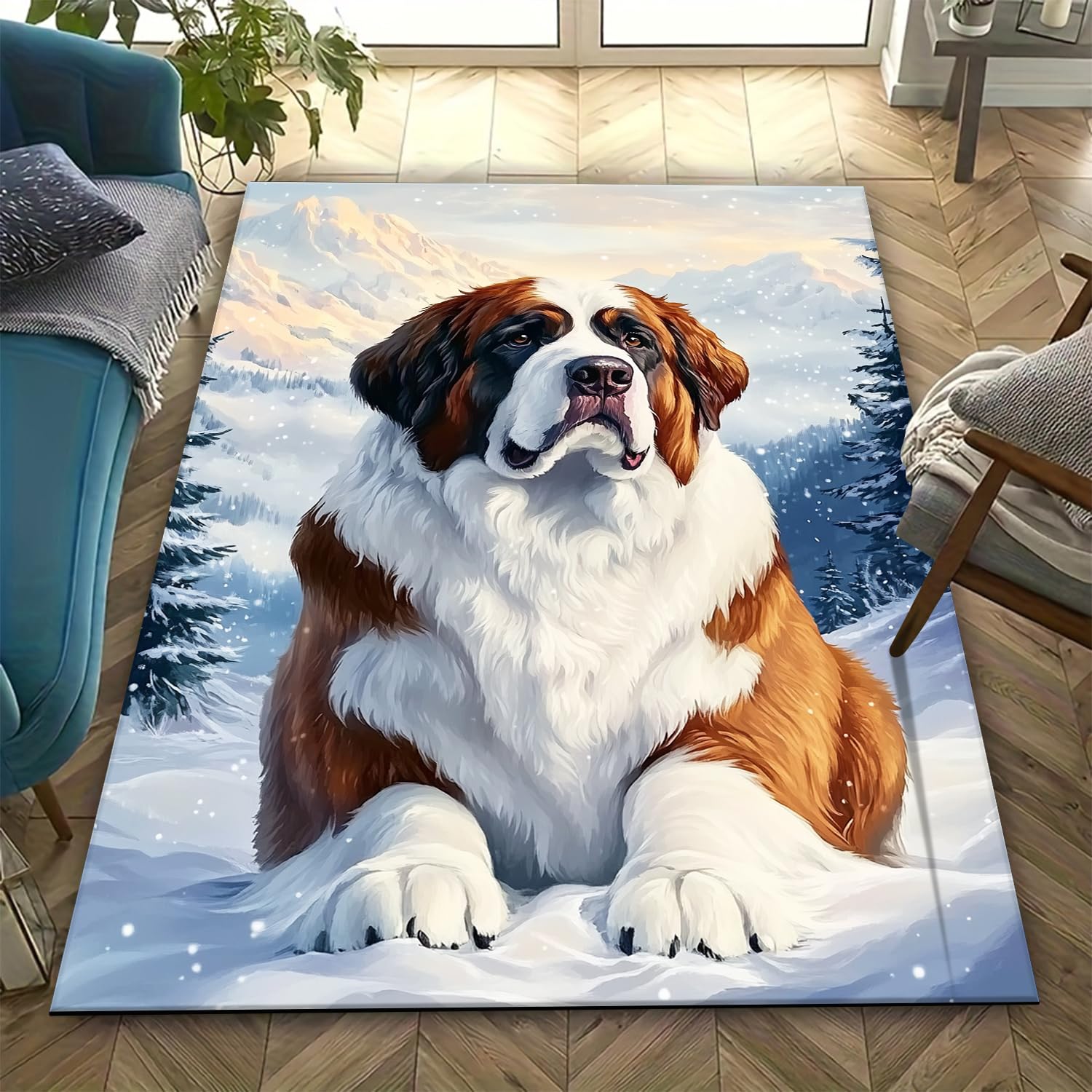 Tapis antidérapant animaux résistant aux taches pour sécuriser les pas des enfants au salon