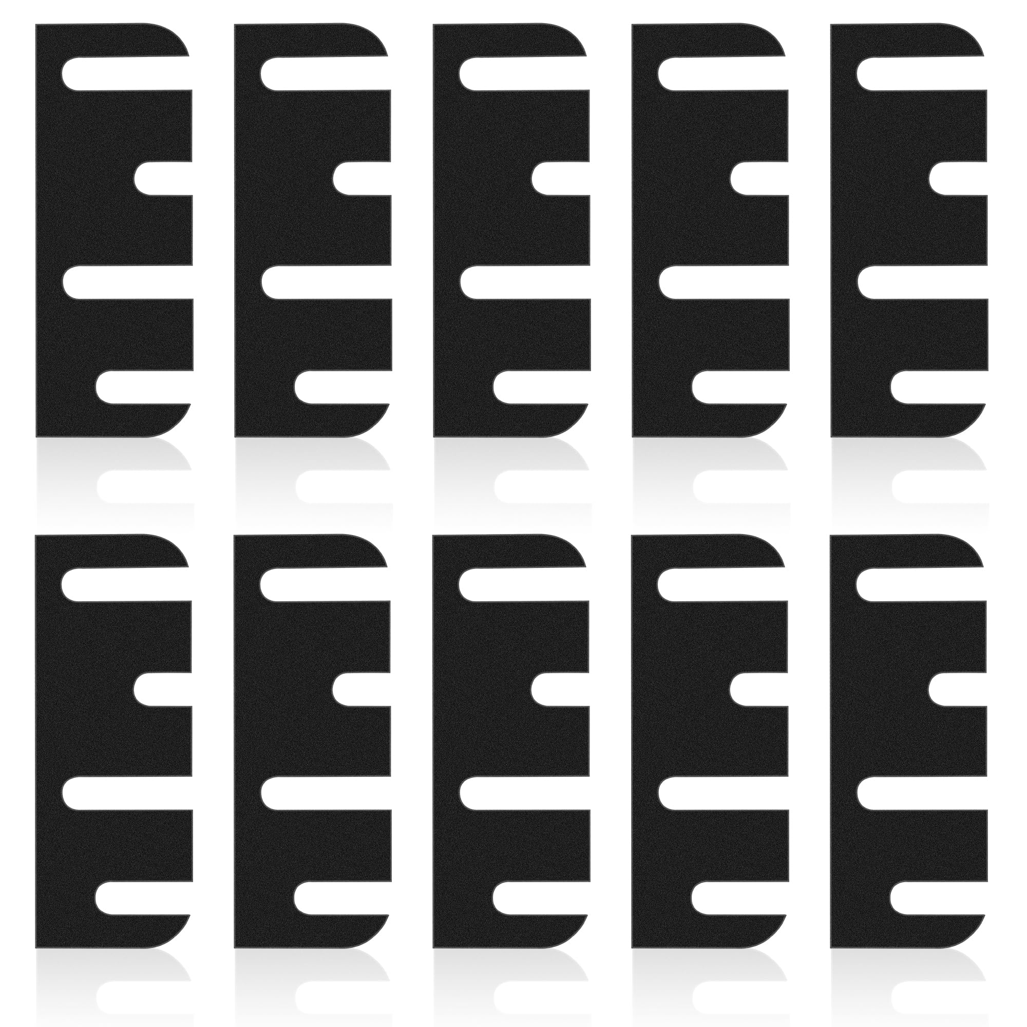 10 Pack Door Hinge Shims, 4 Inch Door Hinge Repair Kit, Black（Style B）