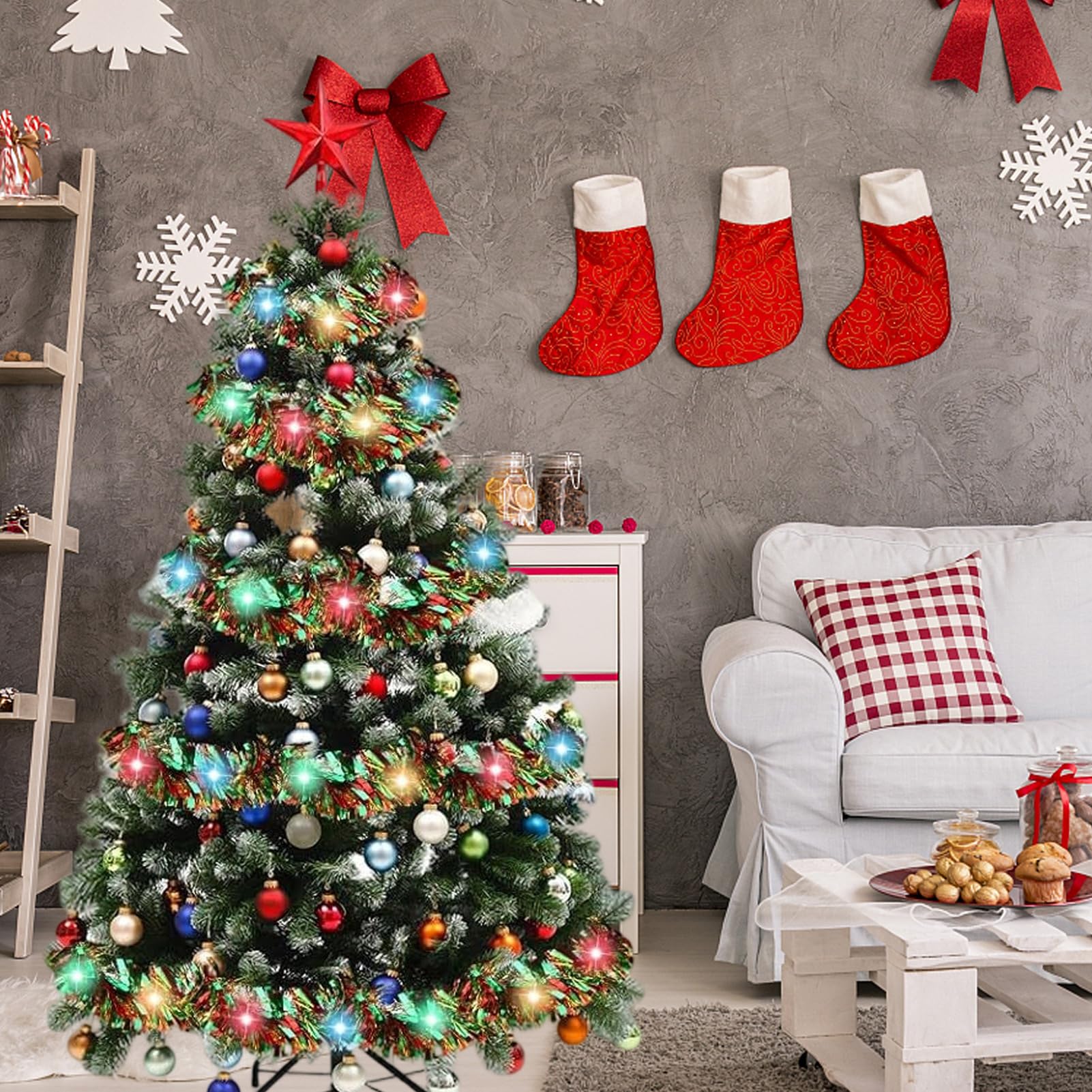 Guirnalda De Espumillón Para Árbol De Navidad Reutilizable Moldeable