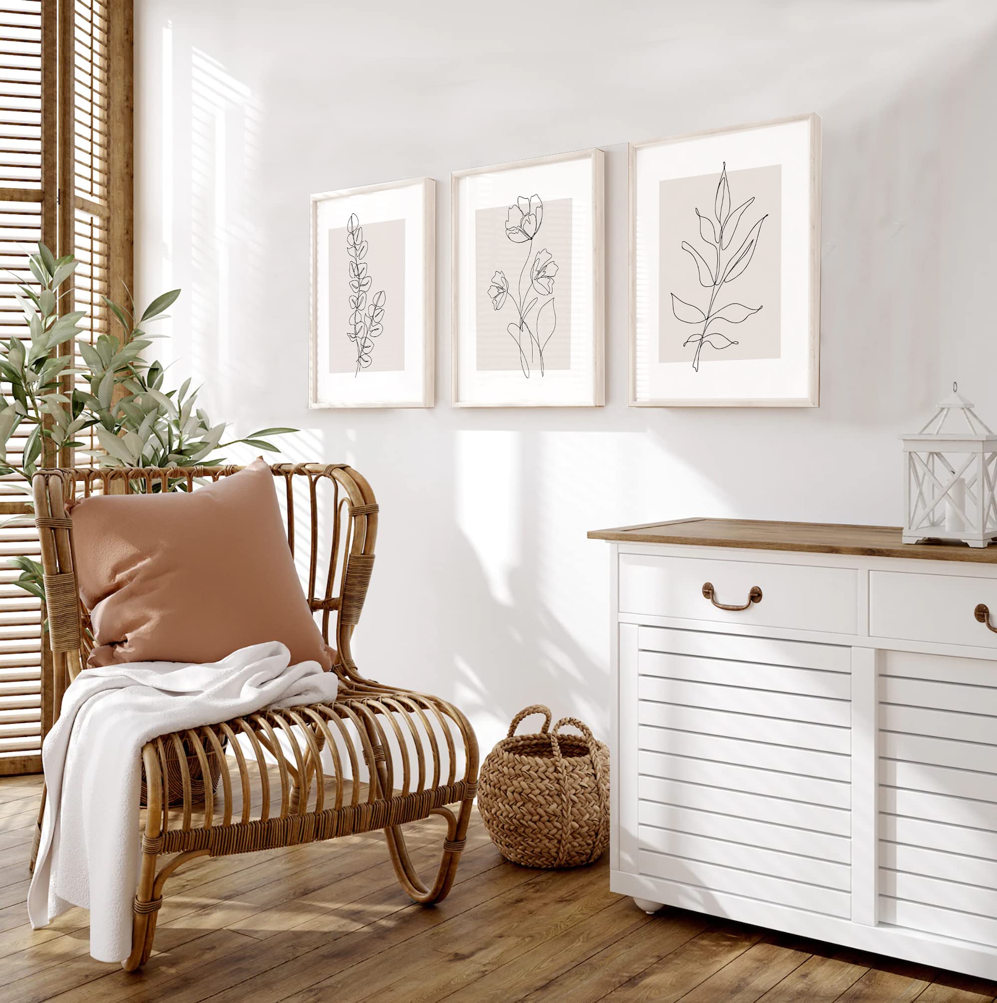 W.O.W.A - Transform Your Bedroom into a Serene Oasis with our Botanical Wall Art Set(11"x14", UNFRAMED)