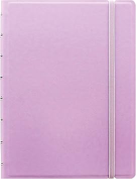 FILOFAX Refillable Pastel Notebook, A5 8.25" x 5" Orchid - 112 Cream moveable pages - Index, pocket and page marker B115054U