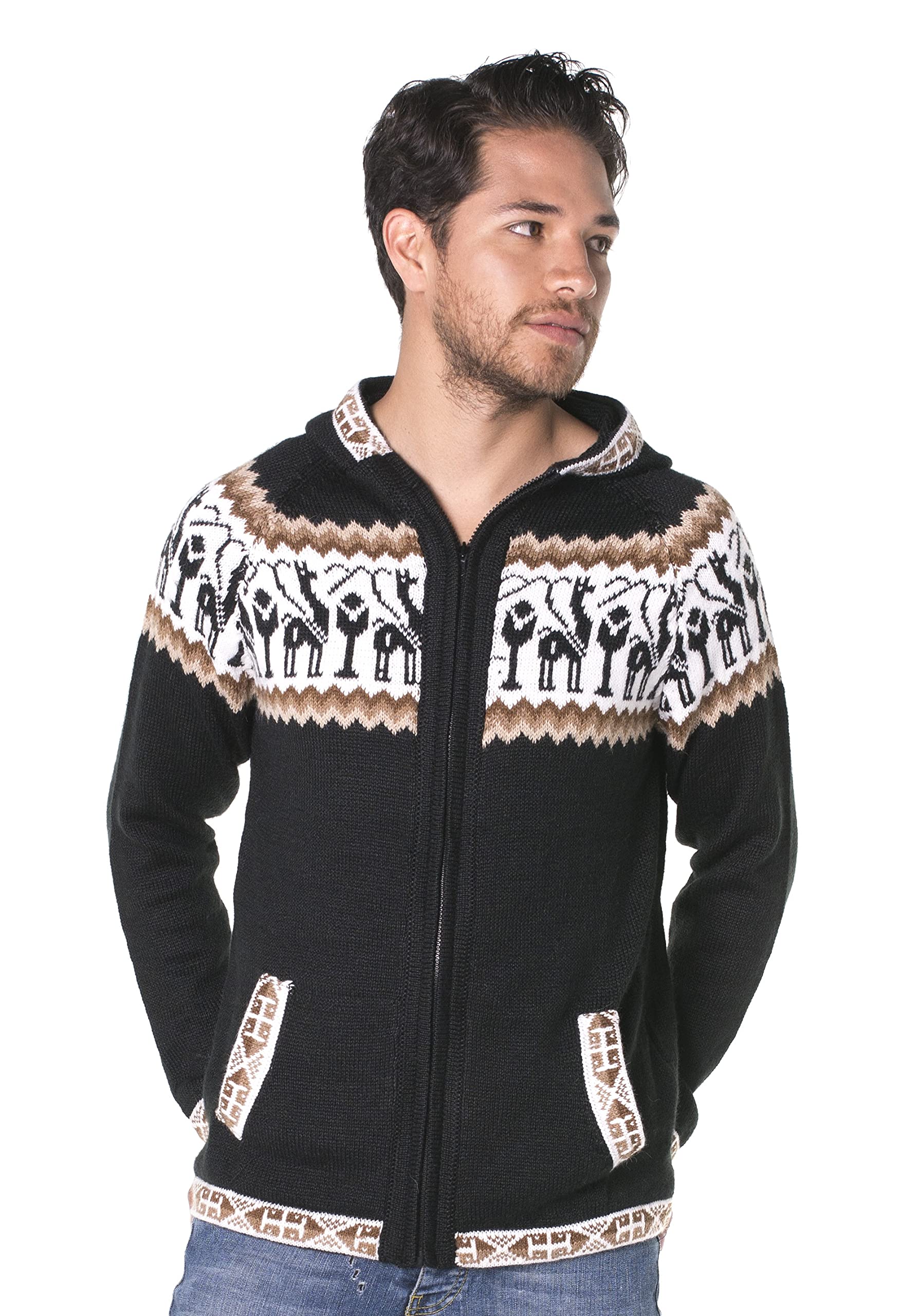 Gamboa Alpaca Cardigan Sweaters for Men Hoodie Mens Jacket Light and Softness Wool Knitted Summer Winter Hooded Sweater