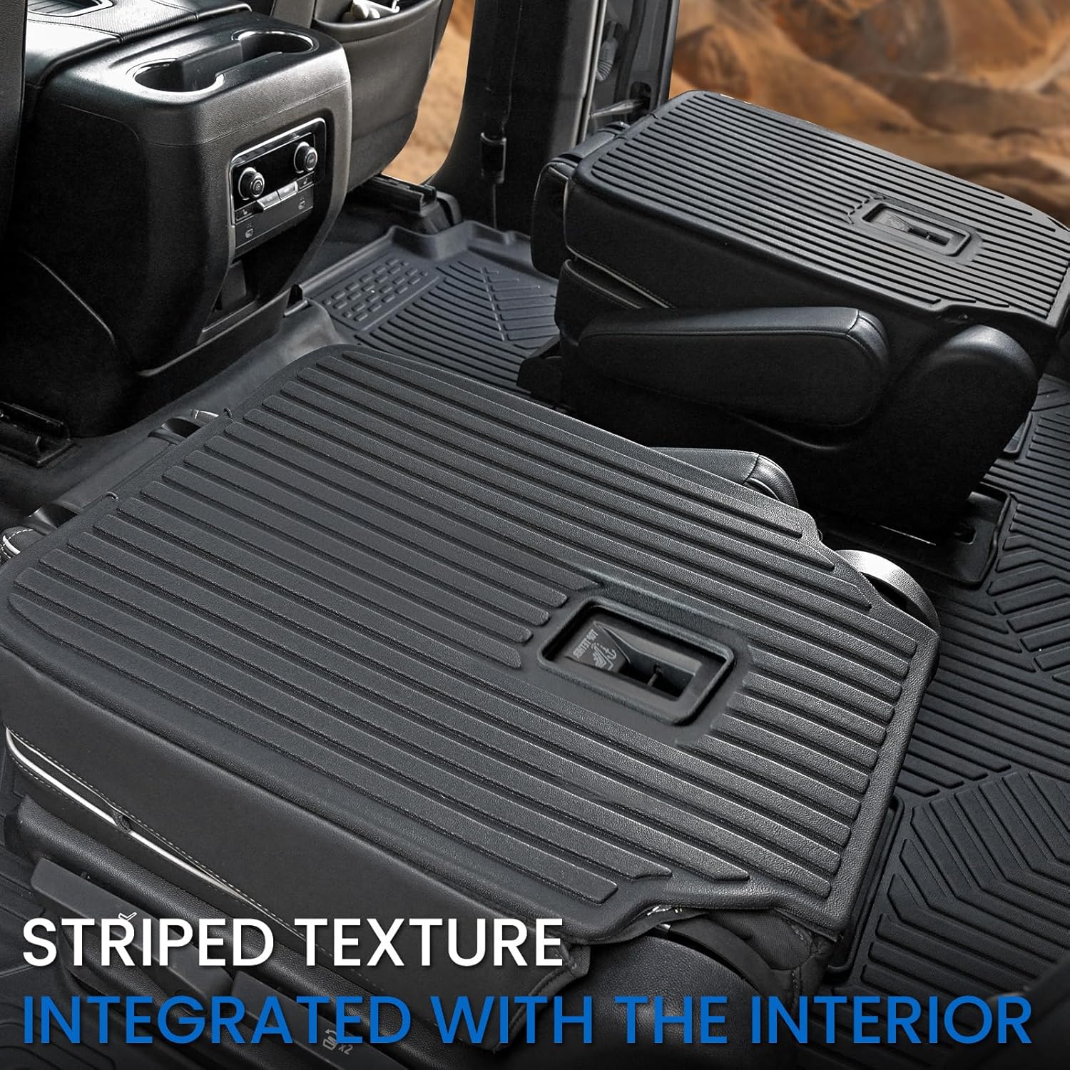 2nd Row Bucket Seats Kick Mats for 2021-2026 Chevrolet Chevy Tahoe&Suburban, for GMC Yukon&Yukon XL, All Weather TPE SeatBack Protector 7 Seats Captain Chair Accessories(2nd Row Kick Mats)