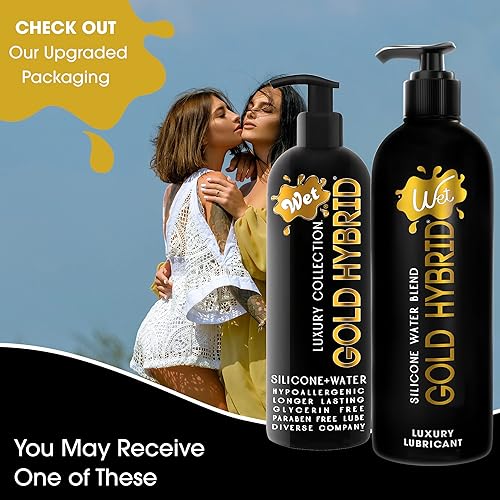 Miniatura 6 de Wet Gold Hybrid Silicone and Water-Based Lubricant | Long-Lasting Performance, Premium Formula | Made Without Glycerin and Parabens | Lube for Men,