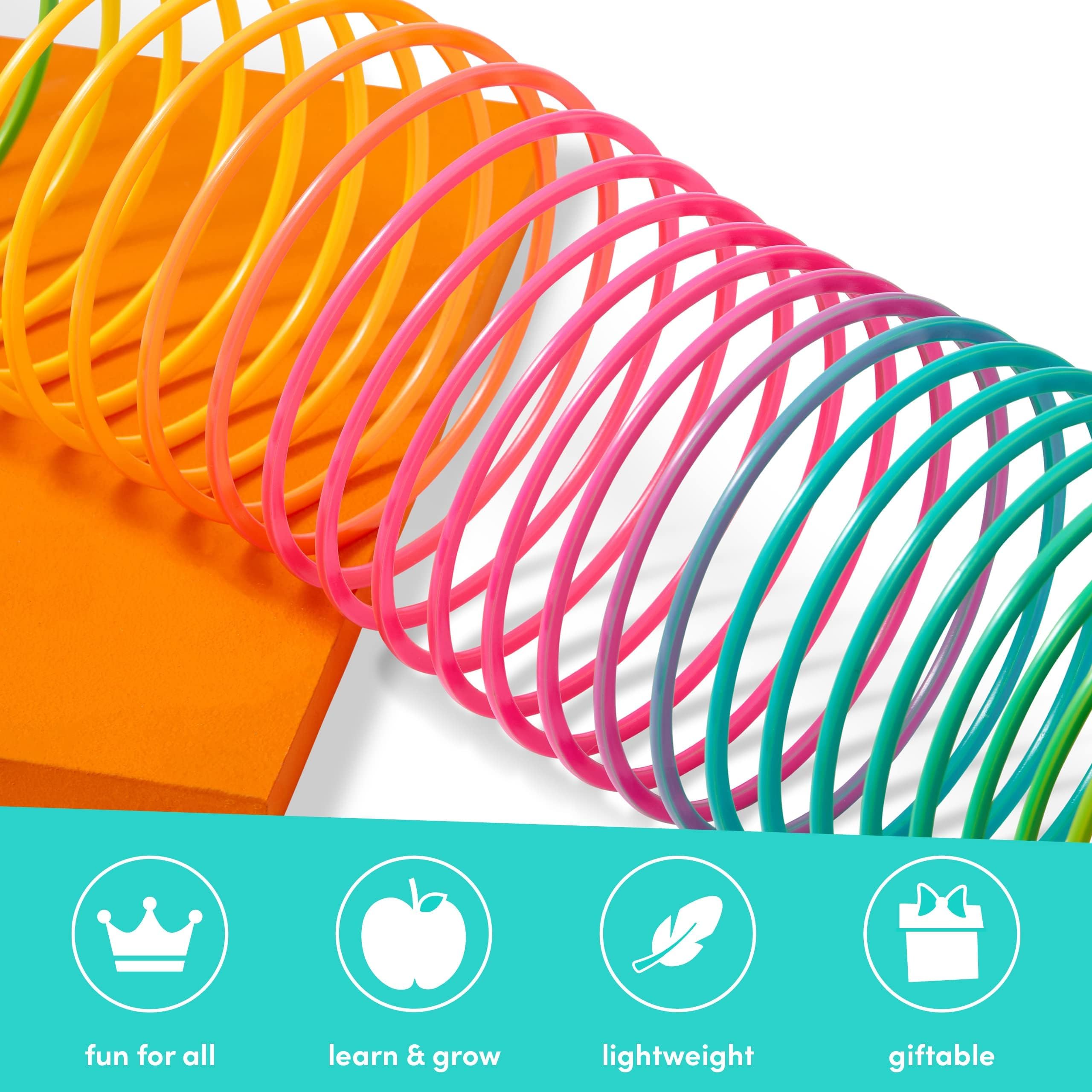 THE TWIDDLERS - Molla Giocattolo Gigante Arcobaleno in Plastica – Molle Arcobaleno Divertenti per Bambini - 15x15cm