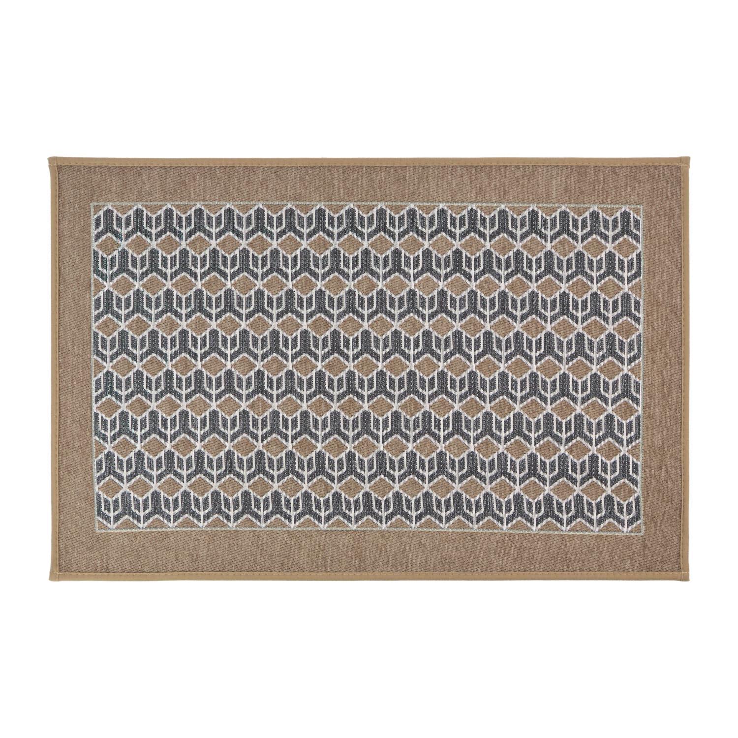 JVL Allure Machine Washable Entrance Doormat, 50x75cm - Beige