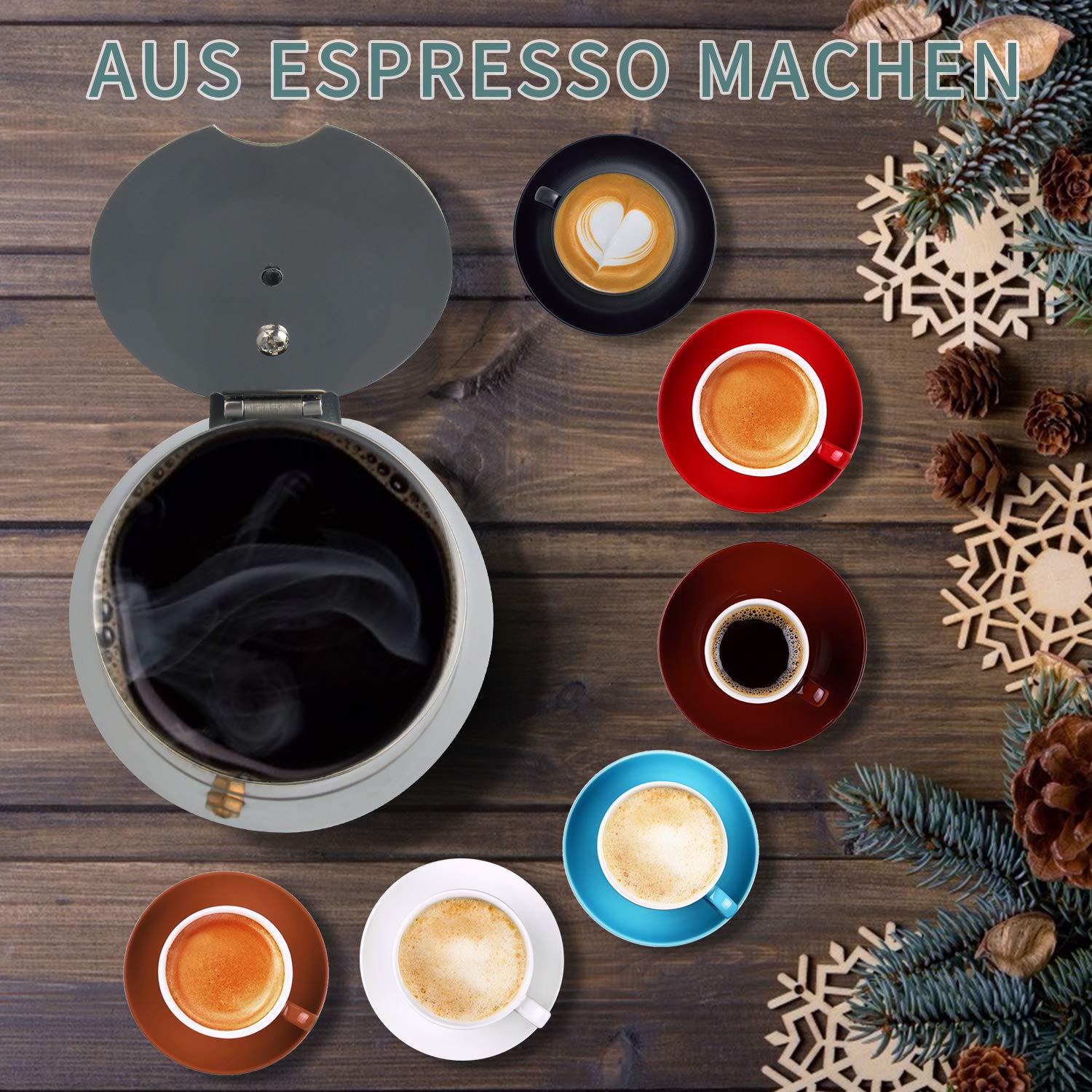 Sollbry Cafetière Expresso, 4Tasses Pot Moka en Acier Inoxydable Portable Machine à Café