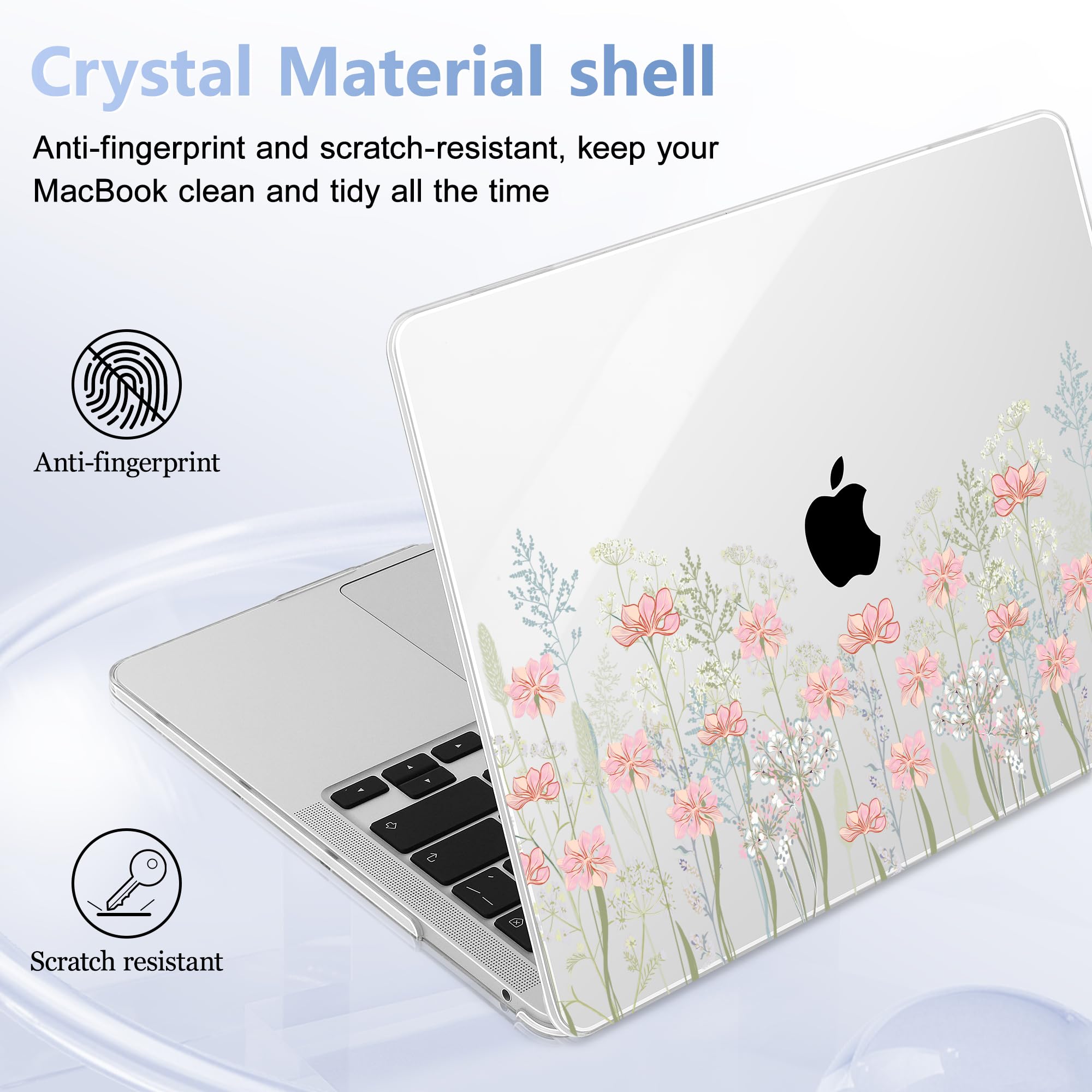 Funda rígida de plástico compatible con MacBook Pro de 13 pulgadas M2 2024, 2023, 2022-2016 A2338 M1 A2251 A2289 A2159 A1989 A1708 A1706, carcasa rígida de plástico con cubierta de teclado y