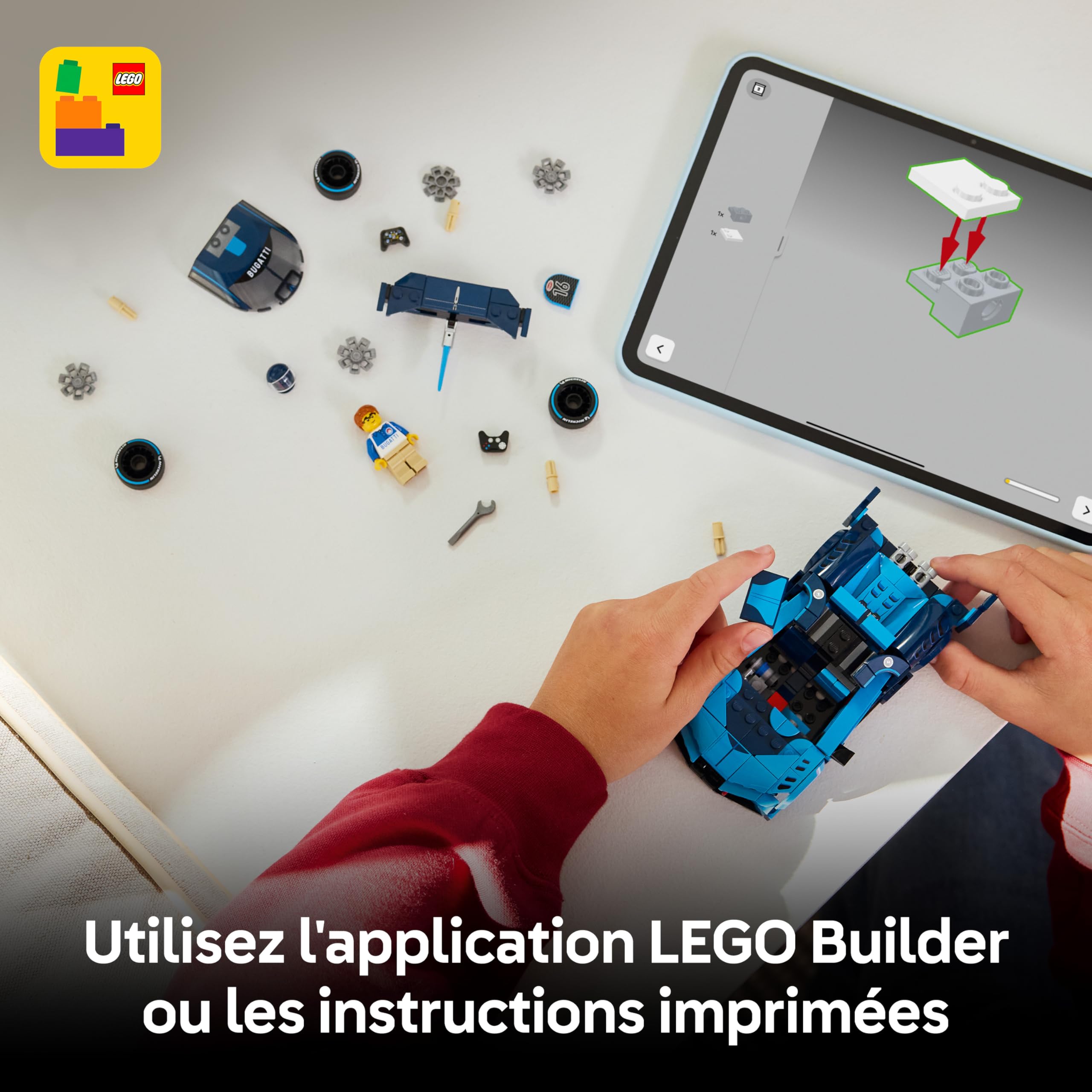 LEGO Speed Champions Hypercar Bugatti Vision GT - Jouet Voiture - Maquette avec Minifigurine Collector de Pilote - Idée de Cadeau Gaming pour Garçon dès 9 Ans & Fans de Sport Automobile 77253
