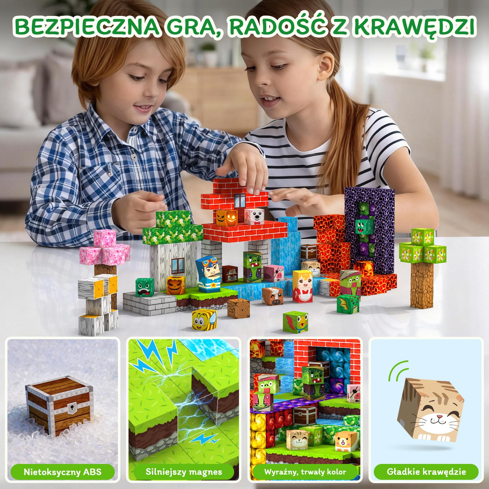 Klocki Magnetyczne 220 PCS 2CM, 3+ Zabawki sensoryczne STEM Montessori, Magnetyczne Klocki dla 3 4 5 6 7 8 9 10 11 12 8-12 lat Chłopcy i dziewczynki Prezenty urodzinowe