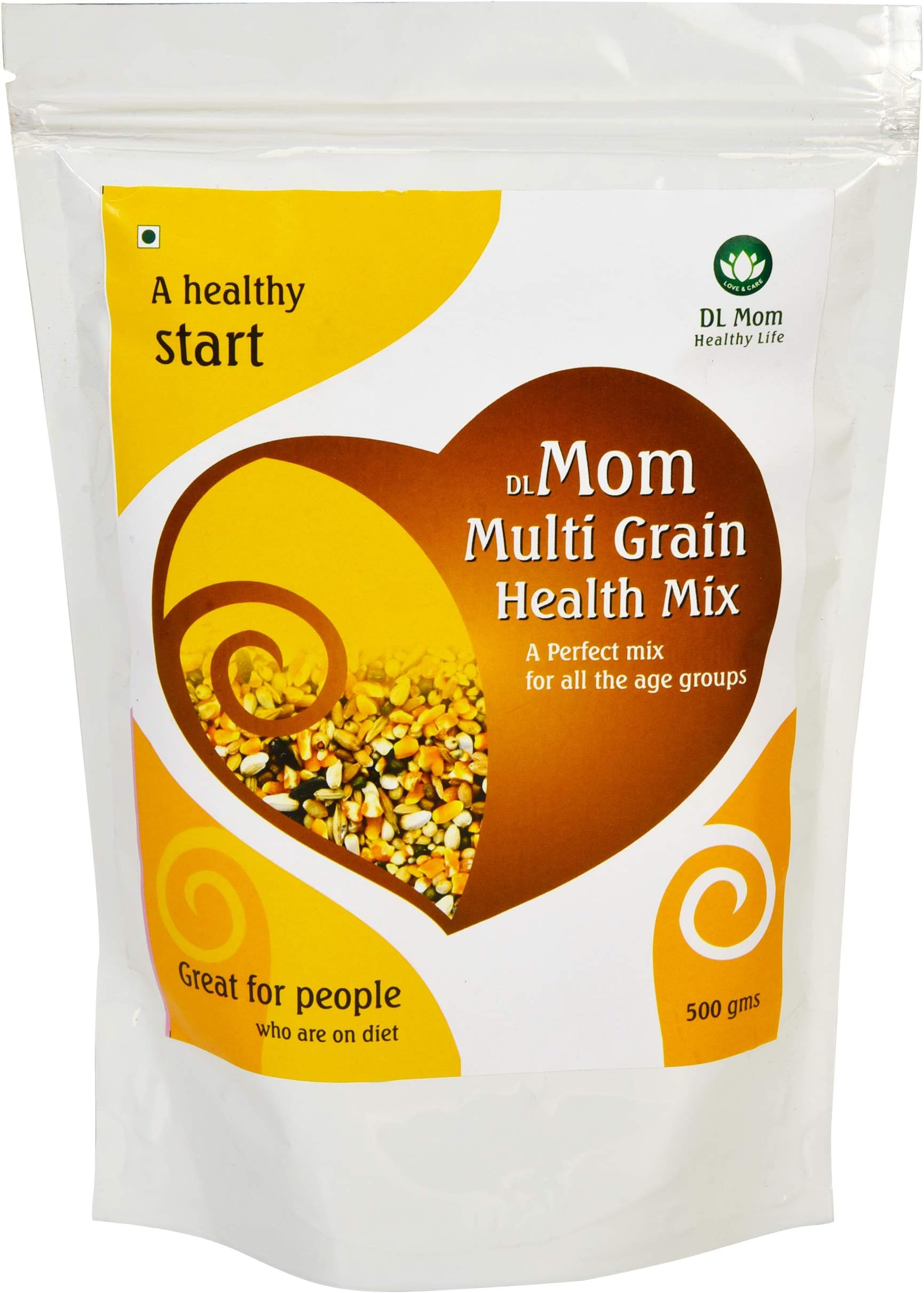 DL MOM Multi Grain Health Mix, 100% Natural Breakfast Porridge - No Preservatives and Added Sugar - Sathu Maavu - 500gm