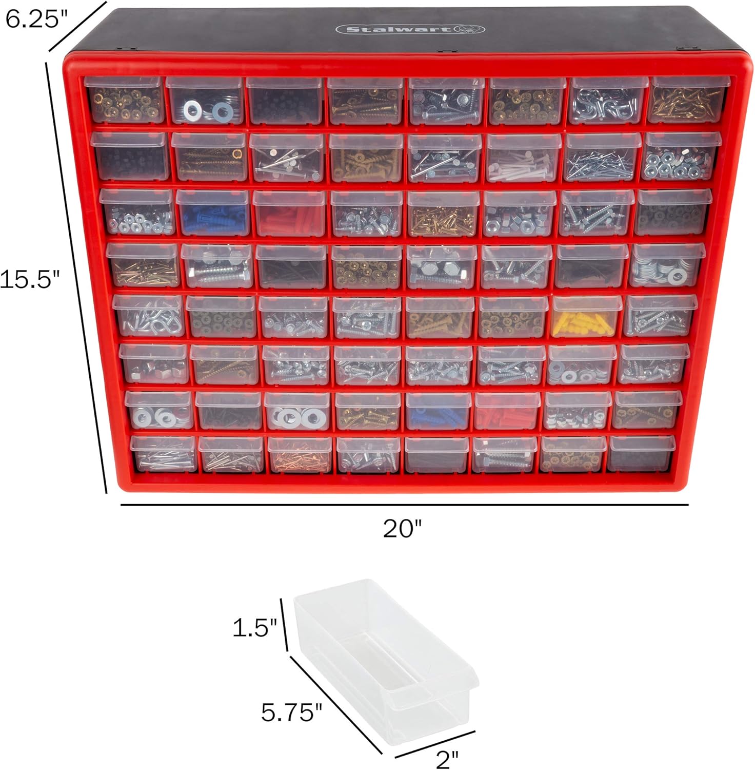 Frее Shірріng оƒƒеr Storage Drawers-64 Compartment Organizer Desktop or Wall Mountable Container for Hardware, Parts, Craft Supplies, Beads, Jewelry, and More by Stalwart Prоmо 40% оƒƒ Storage Drawers-64 Compartment Organizer Desktop or Wall Mountable Container for Hardware, Parts, Craft Supplies, Beads, Jewelry, and More by Stalwart