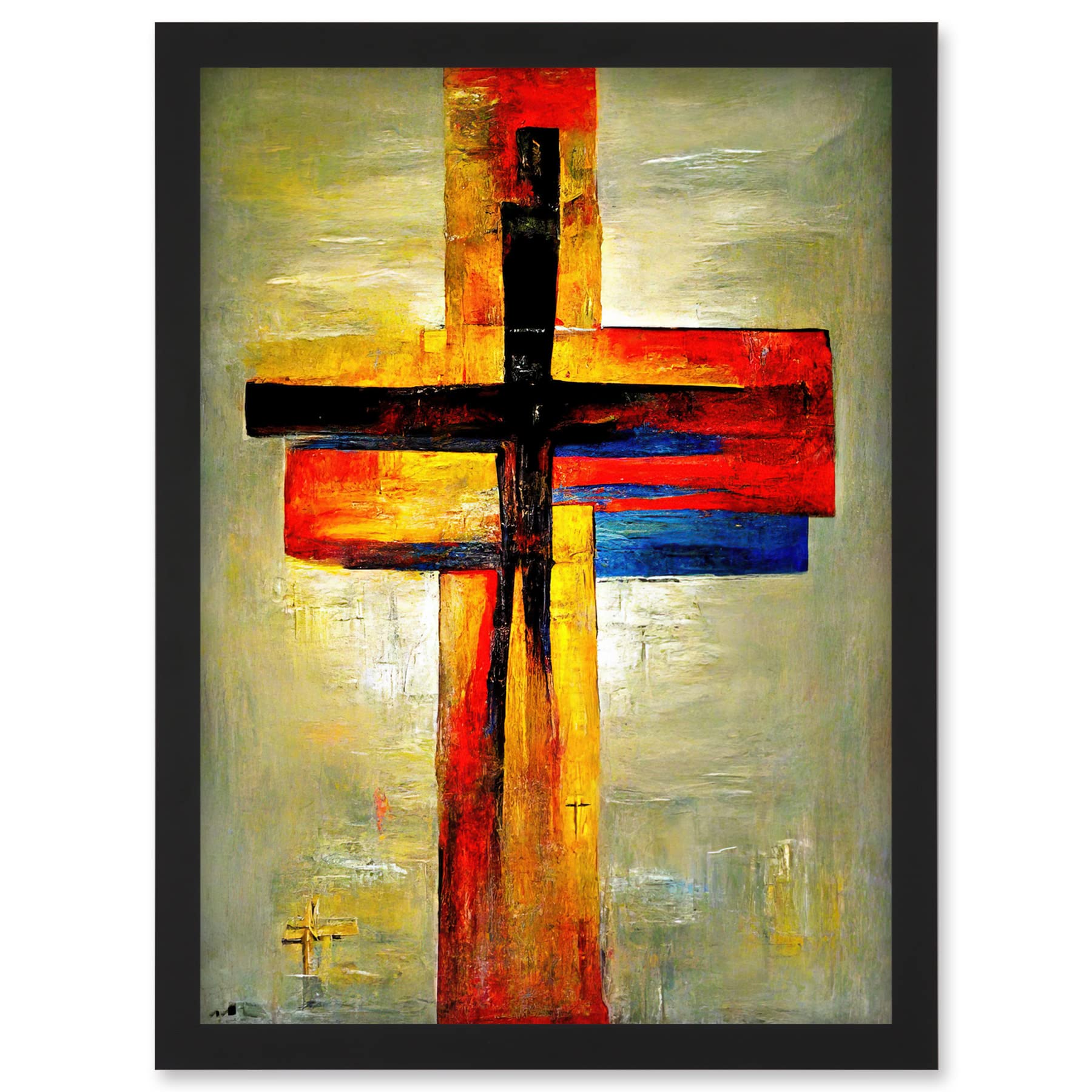 Doppelganger33 LTD Christian Modern Crucifixion Cross Jesus Artwork Framed A3 Wall Art Print