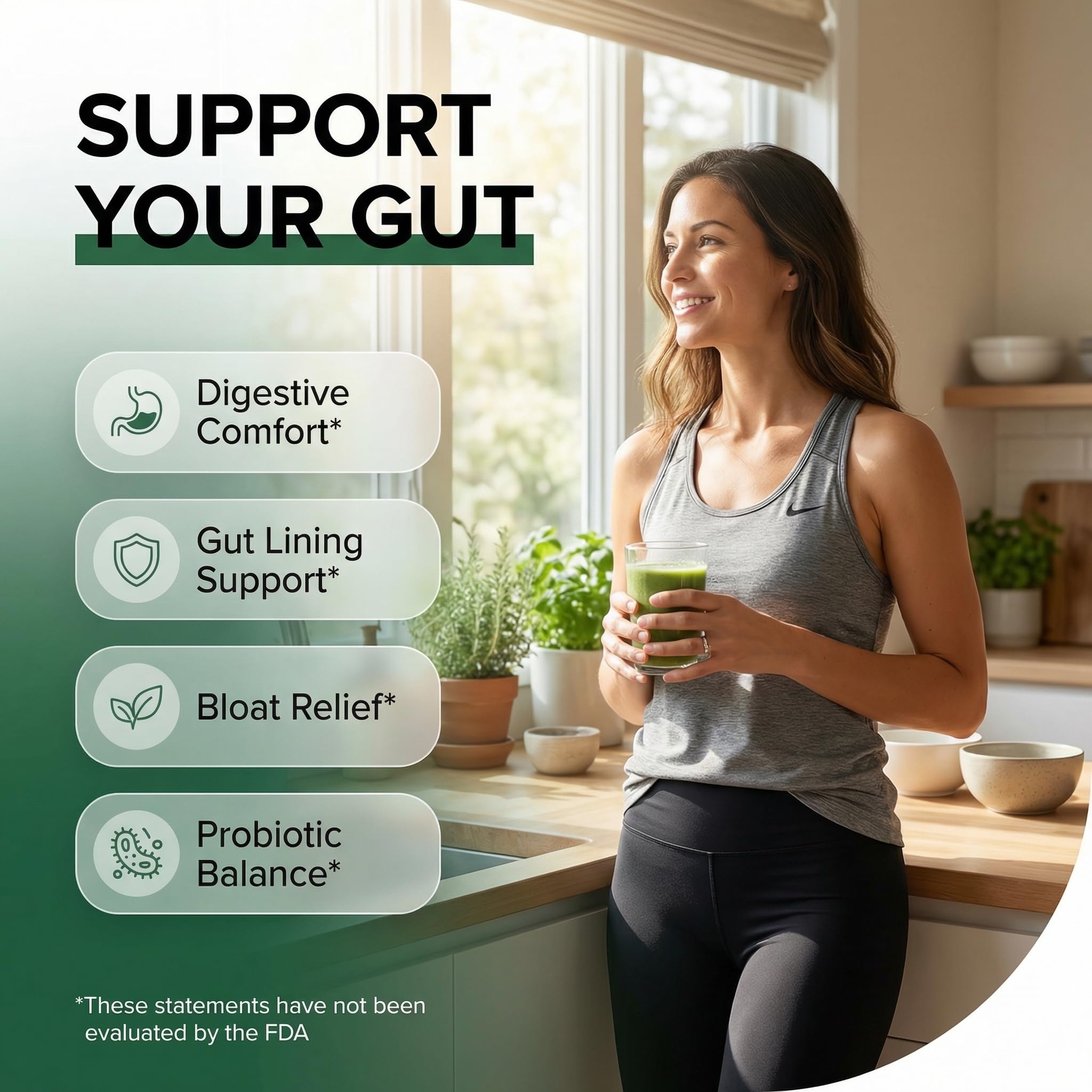 GutResto Fiber Supplement Psyllium Husk Powder Probiotic Gut Health Digestive Enzymes Prebiotic L-Glutamine Slippery Elm Aloe Vera Marshmallow Root Turmeric Ginger Peppermint by Clean Nutra 30 Svgs — Amazon image 2