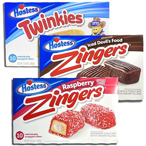 Miniatura 3 de Twinkie Paquete variado con Zingers  Tres sabores original, Zingers de chocolate, Zingers de frambuesa  3 paquetes de 10 (30 en total)