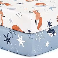 Vista 54 de BROLEX - Juego de sábanas elásticas ajustables para moisés, paquete de 2 sábanas para moisés/colchón, unisex, para niños y niñas, ultra suave, búho