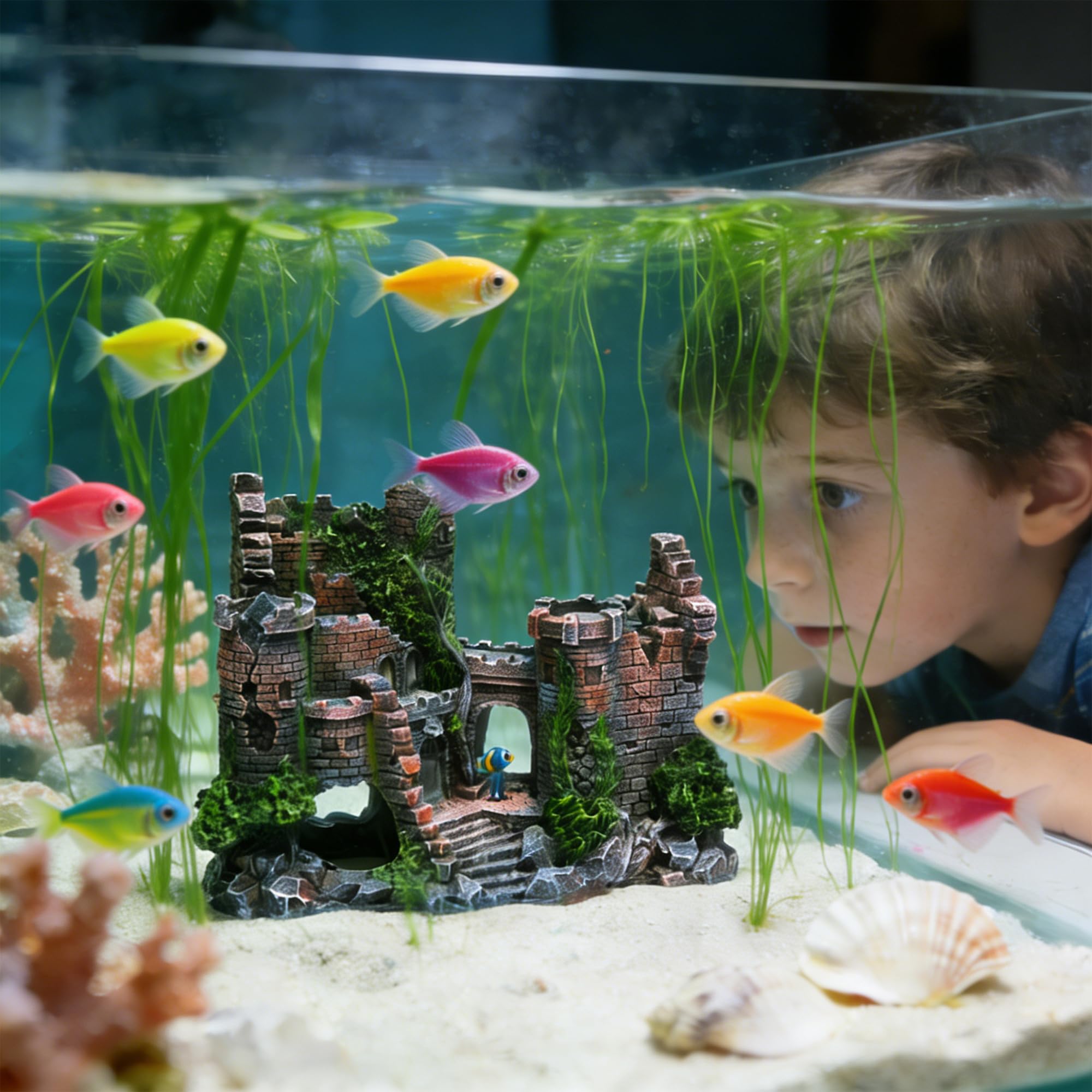 Decorazioni Acquario, Simulazioni in Resina, Ornamento Artificiale, Paesaggio Grotta, Decoro e Accessori per Esterni