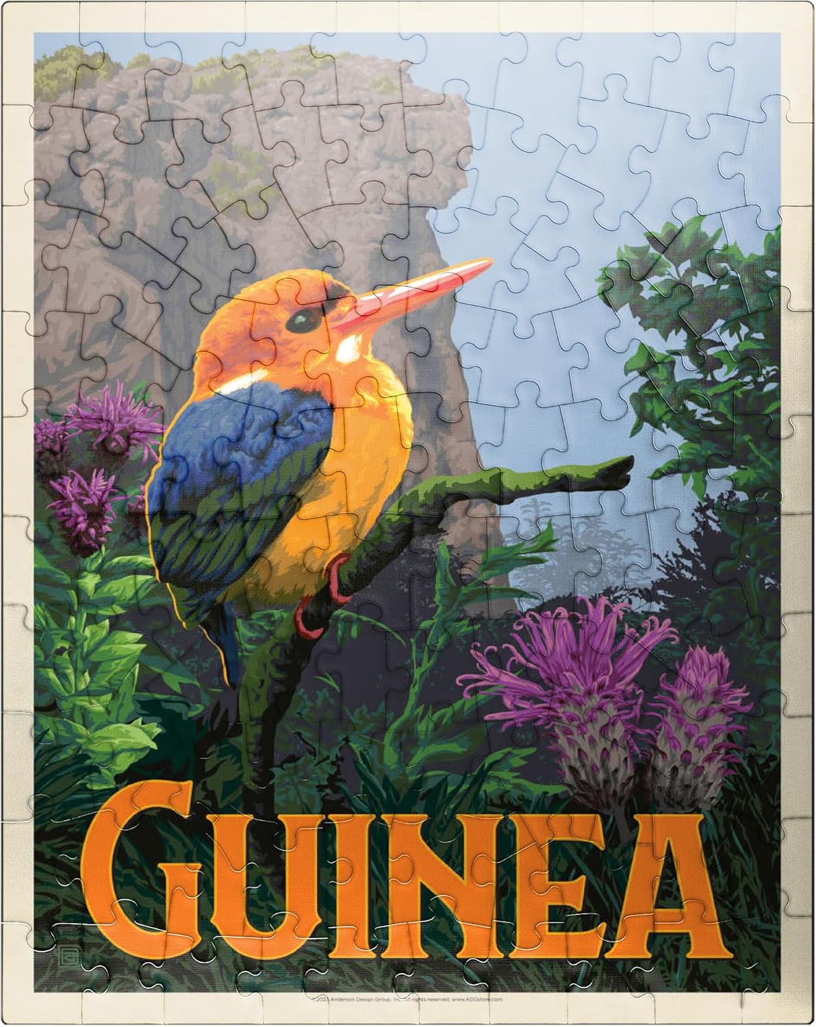 MyPuzzle Guinea: A Multi-Faceted Jewel of West Africa, Vintage Poster - Premium 500 Piece Jigsaw Puzzle for Adults
