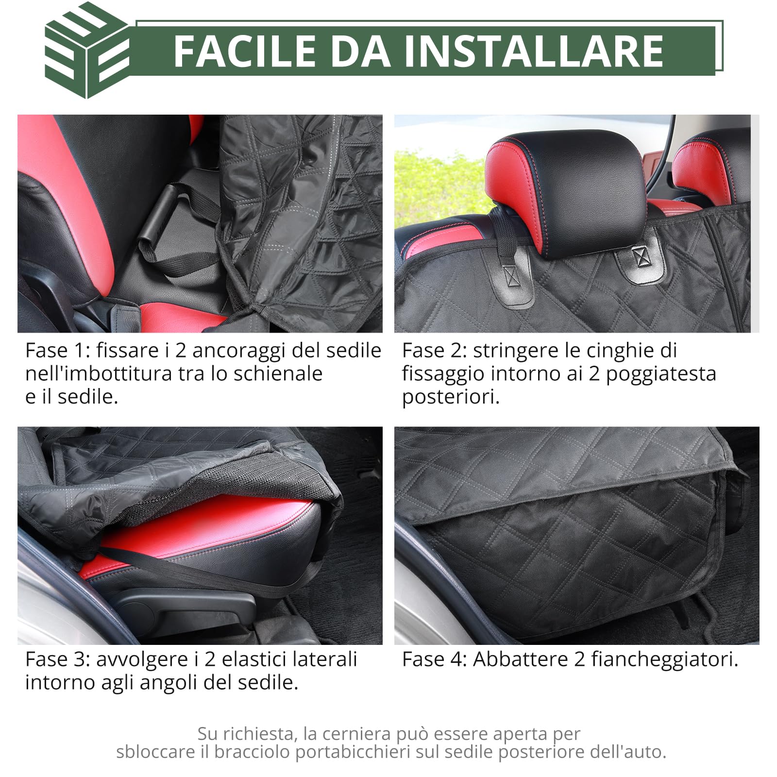 EYPINS Coprisedile Posteriore Auto per Cani 137x122 cm,Telo Macchina per Cani,Impermeabile e Antiscivolo,Copertura Sedili Universali,Nero
