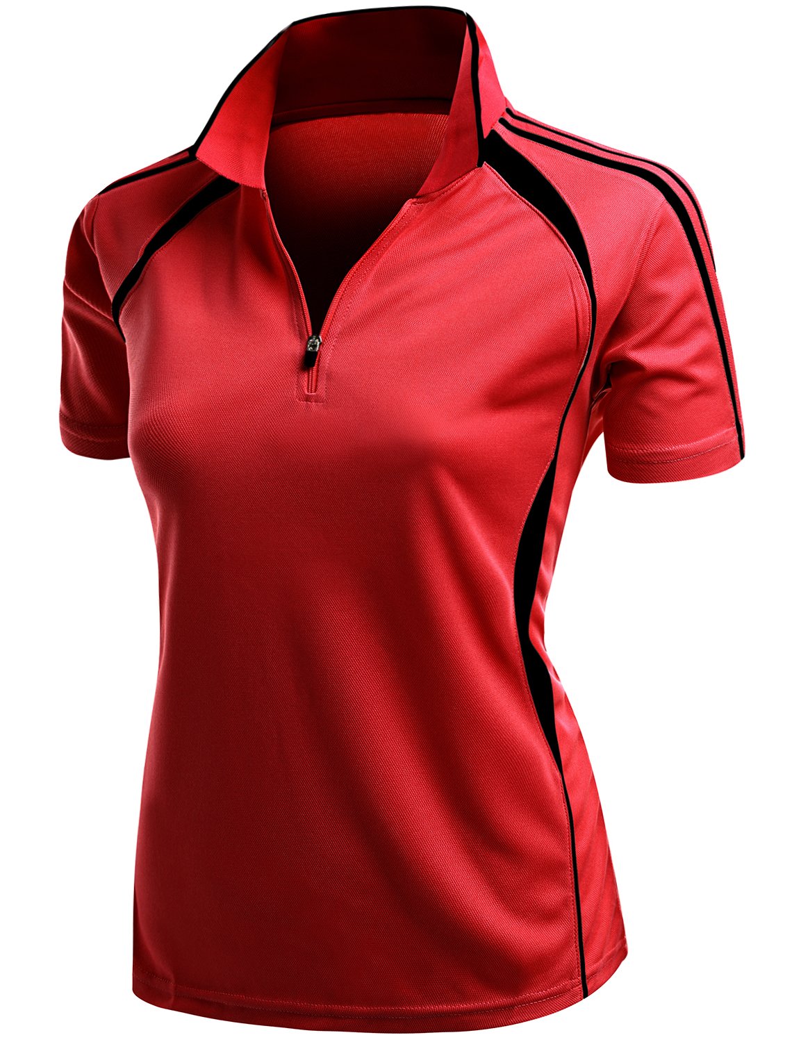 Xpril Women's Coolmax Collar 2 Tone Sporty Feel Functional Leisure Polo Tshirt