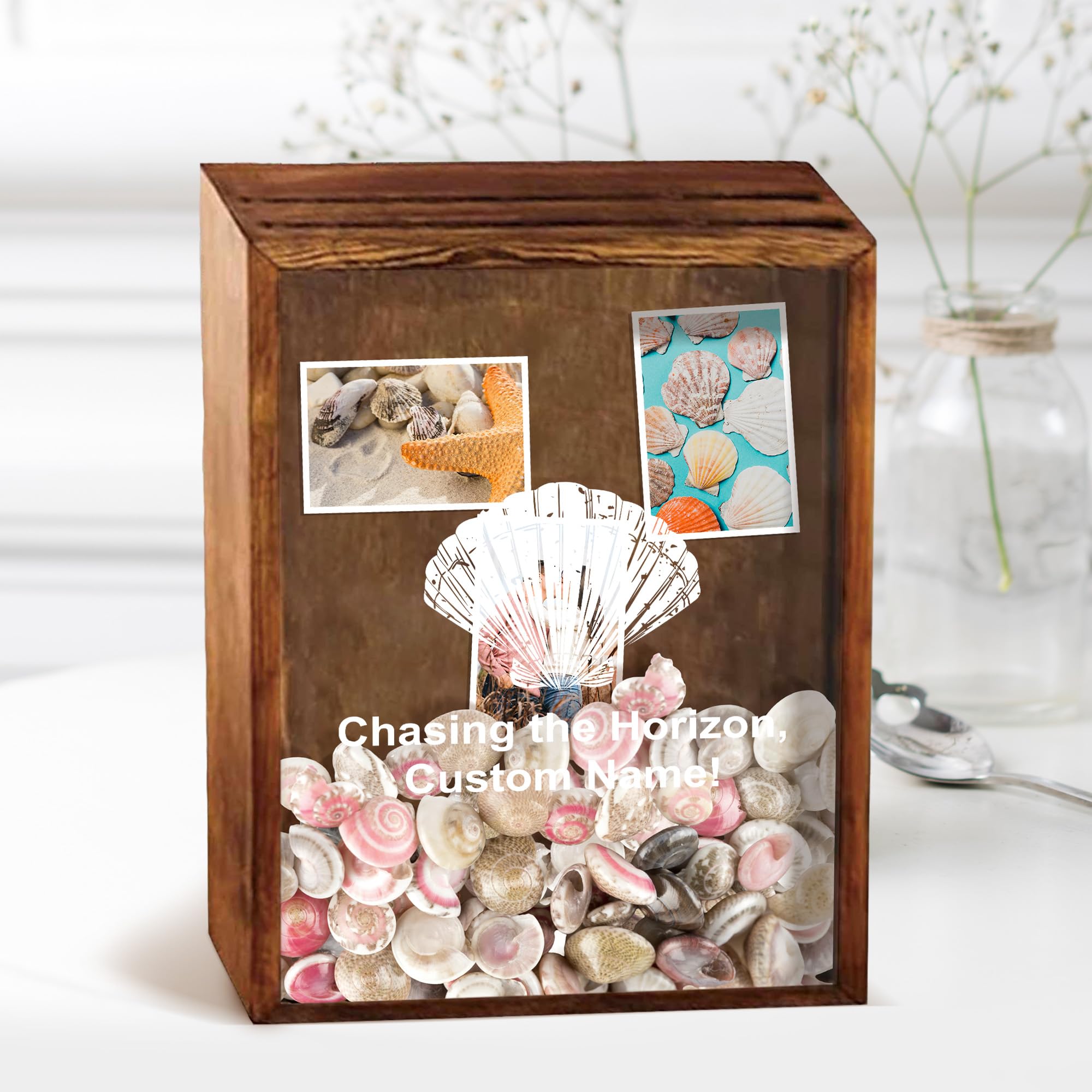 Custom Graduation Shadow Box Frame, Wooden Deep Large Display Cases Picture Photos with Acrylic, DIY Graduation Cap Uniform Varsity Letter Memory Showcase for Bouquet Tassel Memorabilia Memories