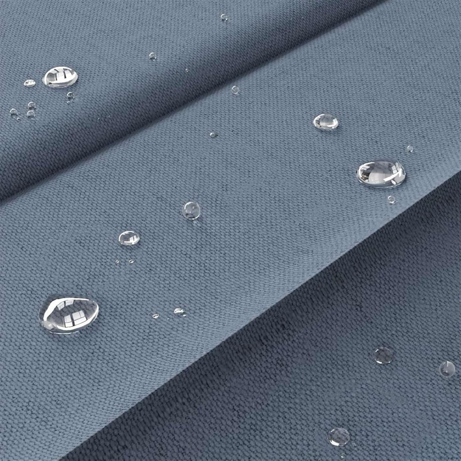 Waterproof Folding Heavy Duty Shower Curtain with Hooks, Magnetic Sripe Splash-Proof, Linen Shower Curtain for Bathroom, Grey Blue, 47"x79"