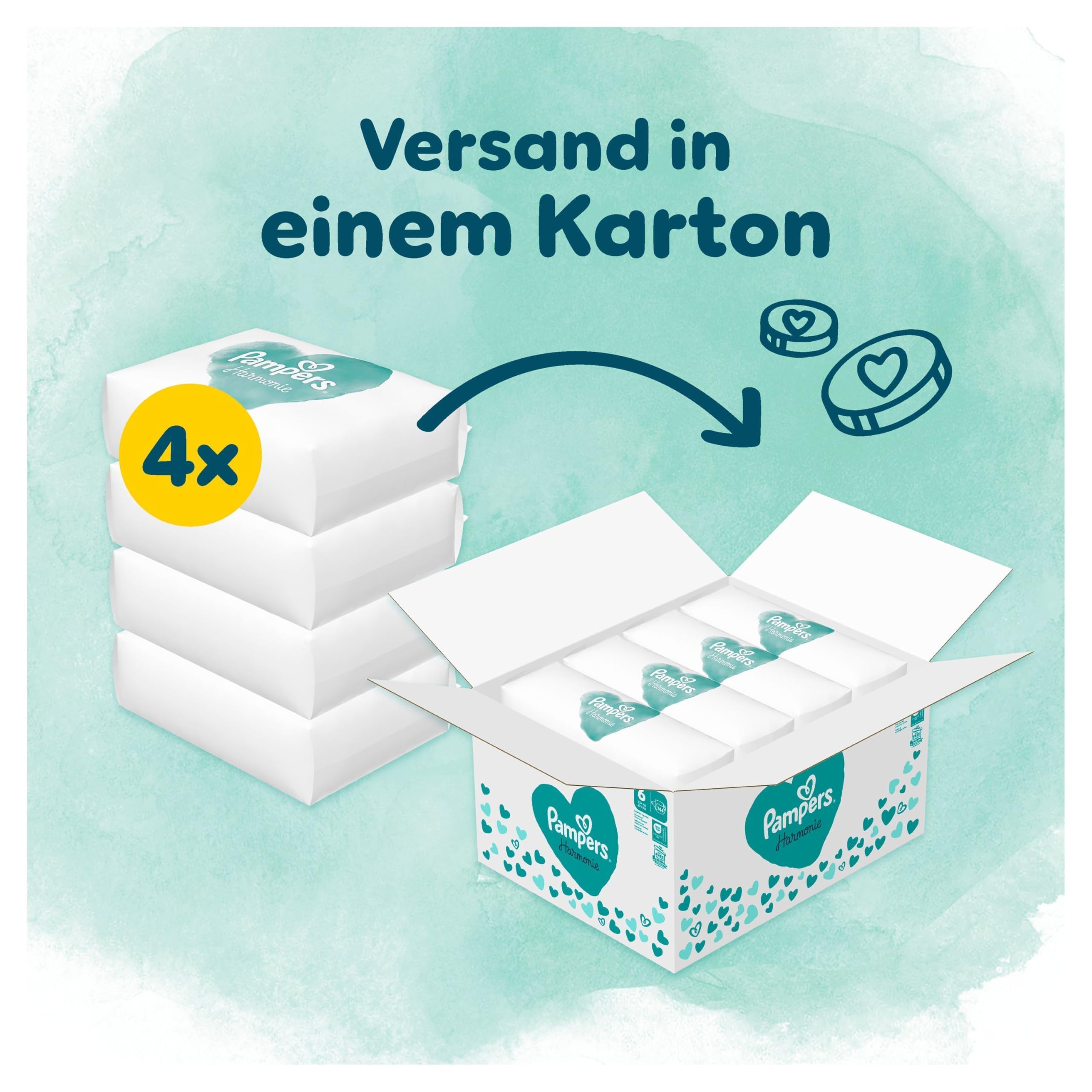 Pampers Harmonie Windeln Größe 6 144 Stück 13kg+ Hautschutz