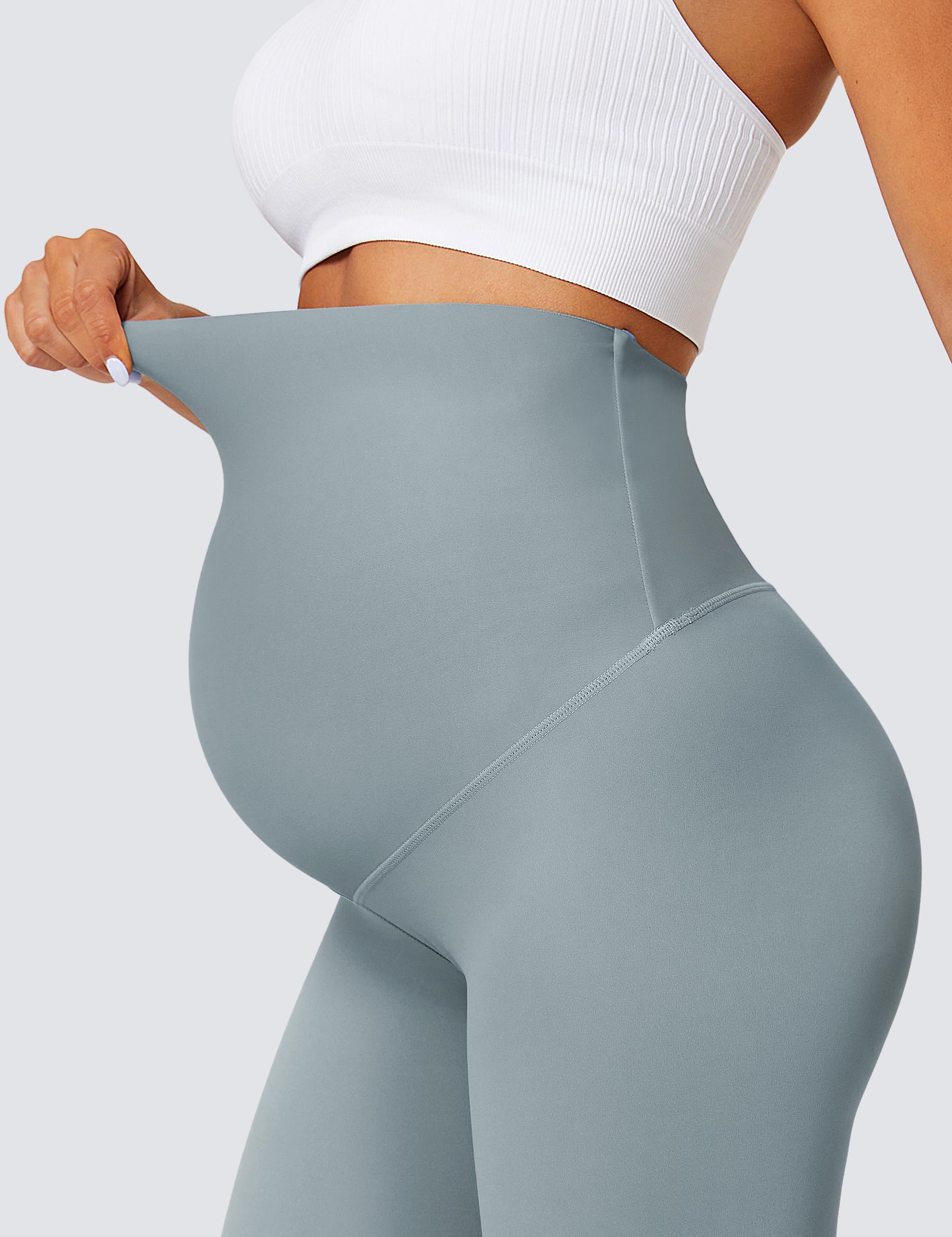 BAYDI Leggings premaman opachi a vita alta, da donna, per gravidanza, lunghi, elasticizzati
