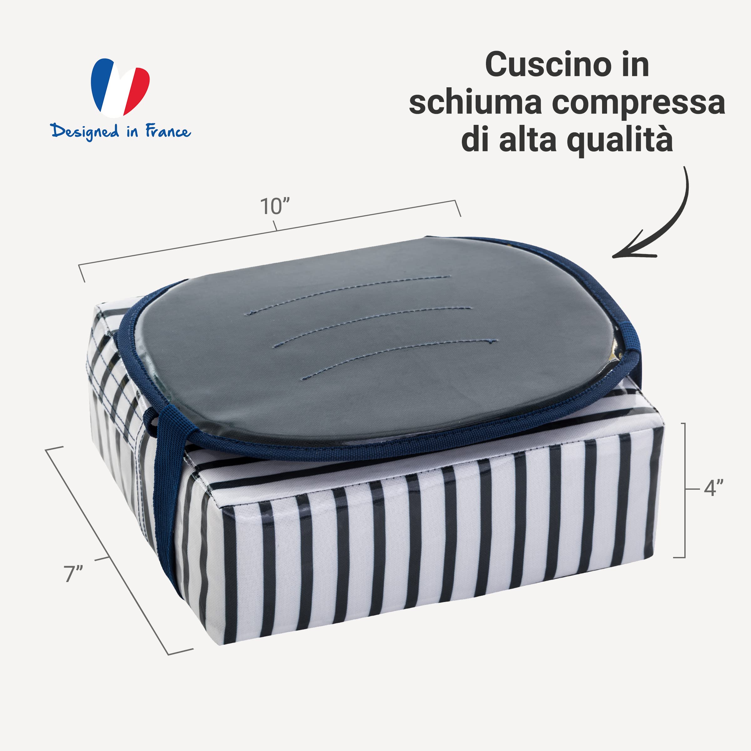 Alzatina Easy Up BabyToLove | Leggera, compatta e facile da trasportare | Blue Stripes