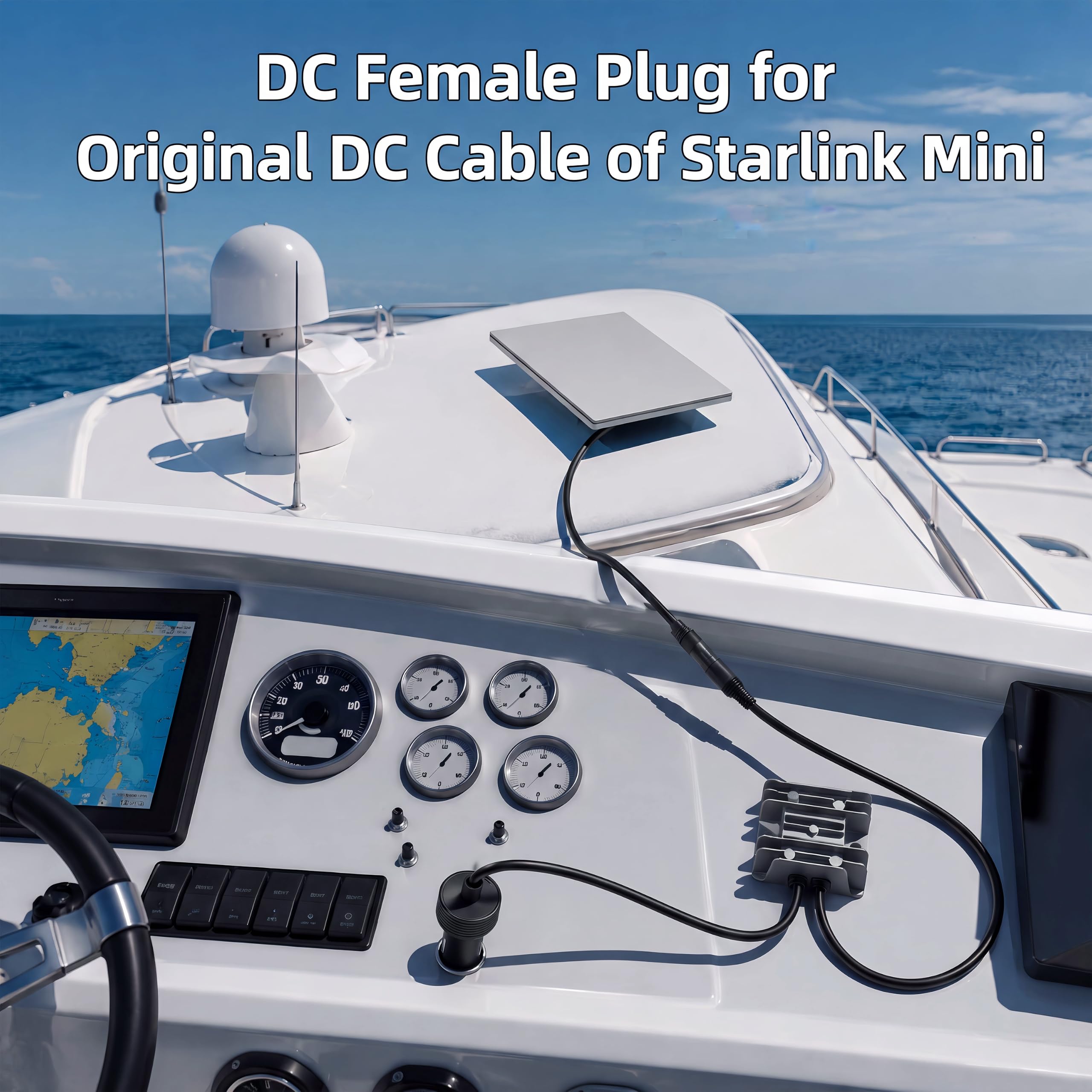 Starlink Mini-Auto-Adapterkabel mit Step-Up-Konverter, DC-Buchse, Netzkabel und Zigarettenanzünder-Adapter, 12-24 V auf 30 V 3,5 A Boost-Konverter, stabile Ausgangs-Stromversorgung für LKW, Wohnmobil
