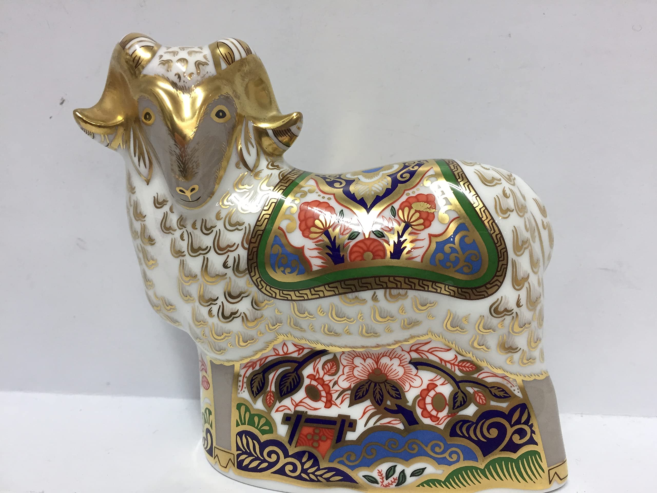 Royal Crown Derby RAM Paperweight Visitor Centre Special Colourway Made & Hand Painted In England 1st Quality