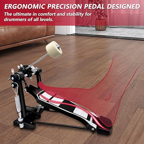 Miniatura 5 de Pedal de bombo, montaje en pedal de bombo, doble cadena de transmisión de percusión, kit de percusión, pedales de paso en martillo, ajuste de