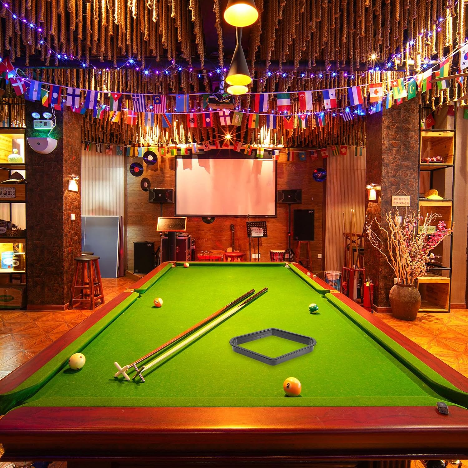 Toddmomy 2 Pieces 9-Ball Billiard Ball Rack Pool Table Ball Holder Frame for Billiards Table Accessories