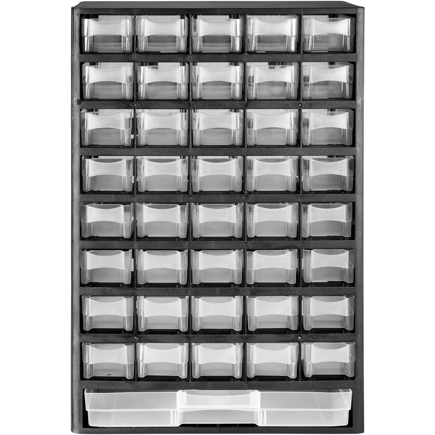 TecTake® Casier à vis plastique, 41 Tiroirs, Cadre Solide en Plastique, Noir