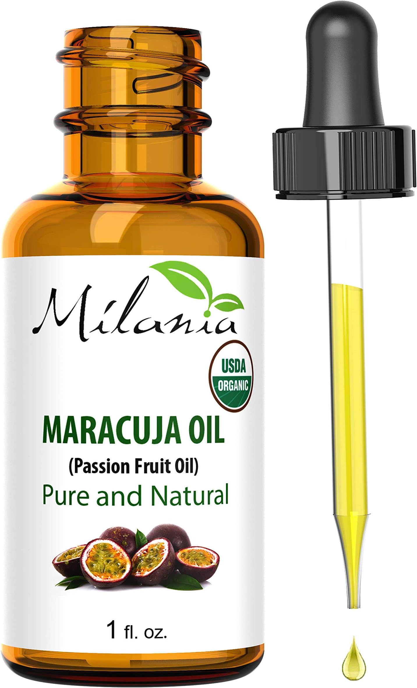 Premium Organic Maracuja Oil. Pure Virgin Passion Fruit Oil, 1 fl. oz Cold-Pressed Extracted Aceite de Marula Unrefined