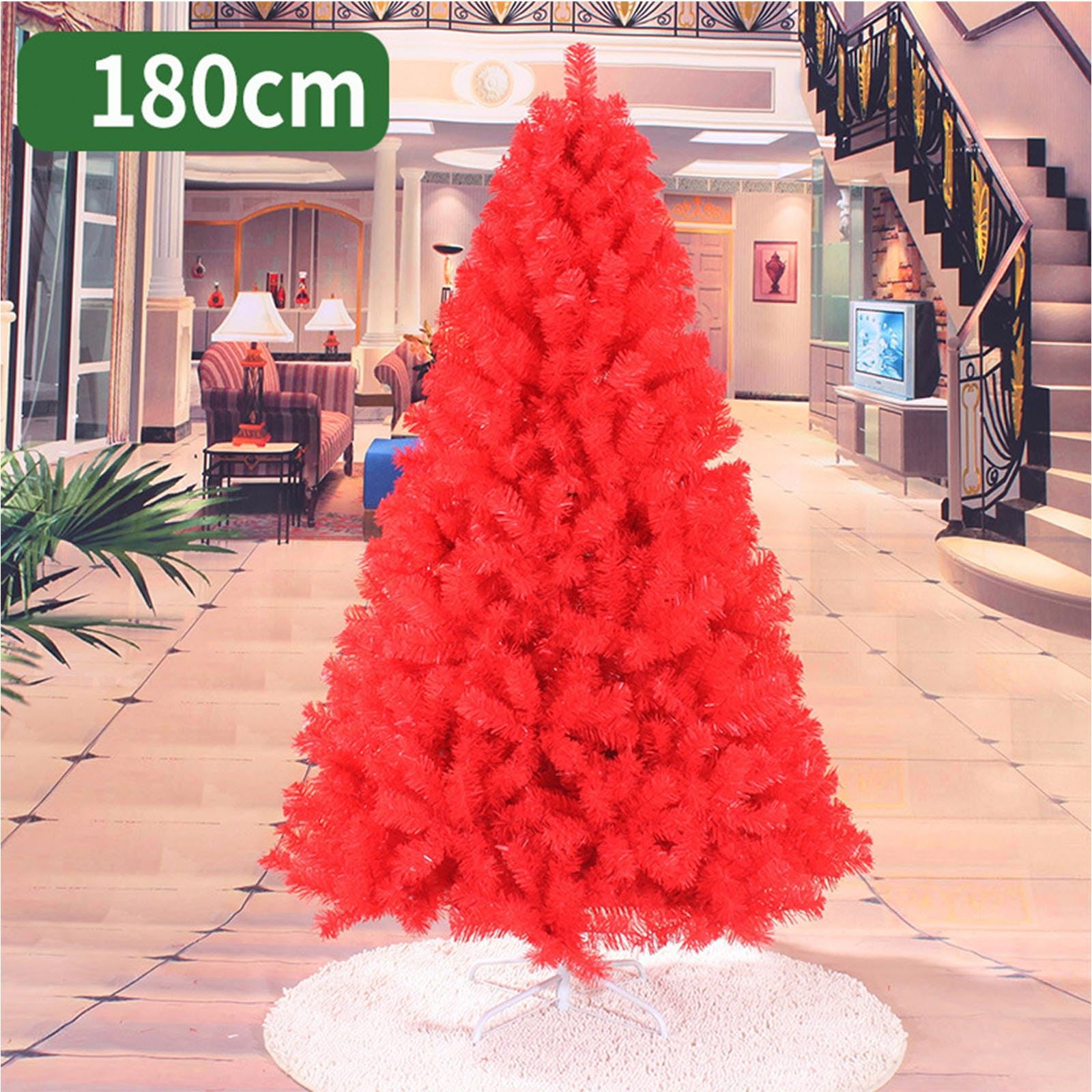Amazon.com: Red Christmas Tree, Xmas Pine Tree with Metal Stand