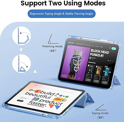 Miniatura 7 de INFILAND Funda compatible con iPad A16 de 11 generación de 11 pulgadas 2025, funda para iPad de 10 generación de 10.9 pulgadas, cubierta con